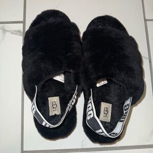 ugg fluff yeah black slides
